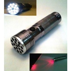 Torcia 15 Led  e  Puntatore Laser Rosso