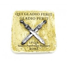 Calamita da Frigo Magnete Resina"ROMA QUI GLADIO FERIT GLADIO PERIT" Fridge Magnet Souvenir