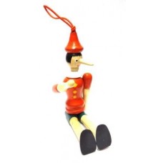 BURATTINO PICCOLO IN LEGNO PINOCCHIO IN PIEDE PORTACHIAVE 10CM PINOCCHIO IDEA REGALO BOMBONIERA