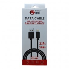 PHONE ZONE - CAVO USB TYPE-C BIANCO / NERO 3.1 A 1,5MT ZSX-303  