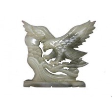 STATUA AQUILA IN POLVERE DI GIADA E Resina