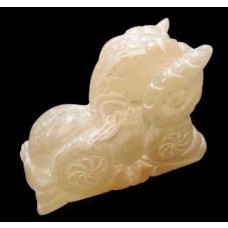 STATUA ARTIGIANALE IN GESSO NATURALE FORMA DI ARIETE