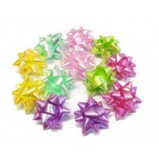 12 Fiocchi Nastro Stella Regalo Coccarde Multicolor con Adesivo 3cm Natale 