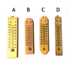 TERMOMETRO AD ALCOOL CLIMA AMBIENTALE CLASSICO IN LEGNO A COLONNINA EST-INT