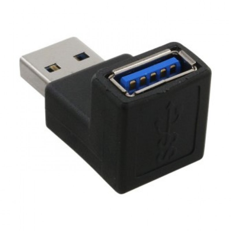 Adattatore USB 3.0/2.0 Tipo A Maschio / Tipo A Femmina Angolato 90°