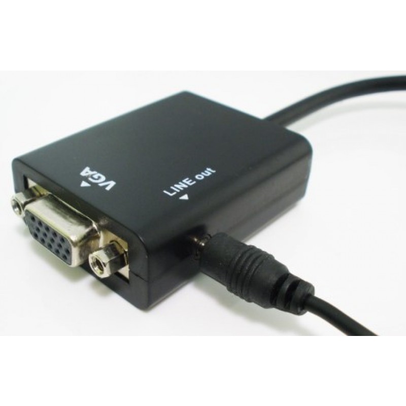 CAVO CONVERTITORE DA MINI HDMI A VGA + AUDIO JACK OUTPU