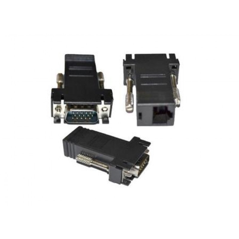 CONVERTITORE ADATTATORE DA VGA MASCHIO A LAN VGA TO LAN CAT 5 5e RJ45