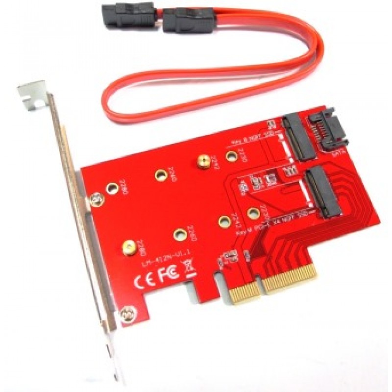 Adattatore Convertitore da NGFF M.2 B + M Key SSD 2230 2242 2260 2280 a PCI-E 4 Lane