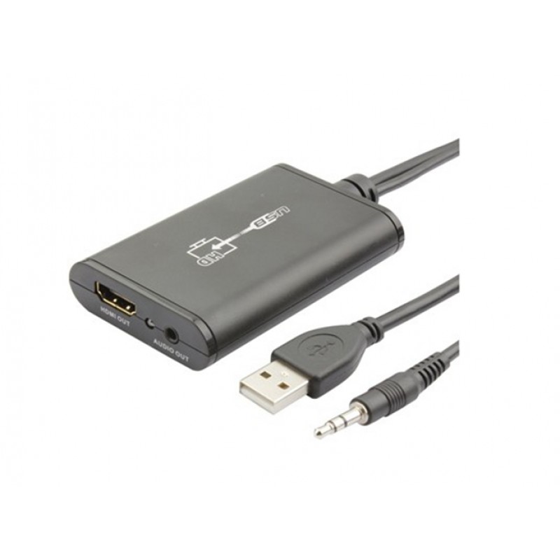 CONVERTITORE DA USB + AUDIO JACK IN A HDMI OUT- UP TO 1080P 
