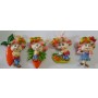 Calamita Magnete Frigo Resina CONIGLIETTI  e  CAROTE FRIDGE MAGNETS RABBITS CARROTS