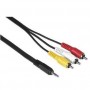 Cavo  Audio Video Stereo AV  3 RCA a Jack 3.5 mm  Cordone Cavo Pin - jack 3.5 a 3 RCA da 1.5m  per  MEDIA PLAYER 