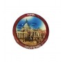 Calamita Magnete Resina "ROMA TONDO ROSSO VATICANO" Fridge Magnet Souvenir
