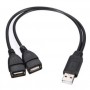 Adattatore USB 2.0  AM/2AF 3A DATI-CHARGEUSB Data/ Power Splitter Cable 39cm