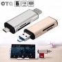 USB 3.0 + MICRO USB + USB TYPE-C 3.1 A CARD TF+ SD READER ALLUMINIUM TRILEX