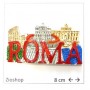 Calamita Frigo Magnete Metallo "SCRITTA ROMA  COLOSSEO SAN PIETRO TREVI" Fridge Magnet  From Italy