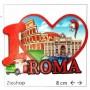 Calamita Frigo Magnete Souvenir "ROMA I LOVE ROMA PRINT COLOSSEO TREVI" Fridge Magnet  From Italy