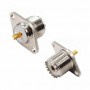 CONNETTORE UHF FEMMINA PCB A SALDARE PANNELO FLANGIA 2 FORI