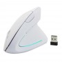MOUSE BIANCO VERTICALE WIRELESS WIFI DESIGN ERGONOMICO TUNNEL CARPALE POLSO 1600DPI