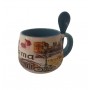Tazza Tazzina da Caffe' con il cucchiaino Souvenir Ricordi Roma 4653