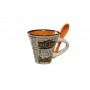 TAZZA PICCOLA CON CUCCHIAIO ROMA BASE QUADRATA ARROTONDATA  5683