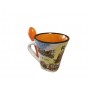 TAZZA PICCOLA CON CUCCHIAIO ROMA BASE QUADRATA ARROTONDATA  5684