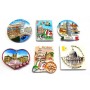 COMPOSIZIONE 1A - 6 PEZZI DI CALAMITE Magnete PER Frigo SOUVENIR DI ROMA Souvenir From Italy Rome