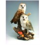 BOMBONIERA STATUETTA RESINA COPPIA BARBAGIANNI OWL PORTAFORTUNA H:25