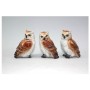 SPLENDIDO SET DI 3 GUFI GUFETTI IN RESINA SMALTATA IDEA REGALO BOMBONIERA.H:9Cm