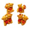 IDEA REGALO SET 4 ORSETTINI SWEET LOVE BEAR IN RESINA DA COLLEZIONE SAN VALENTINO