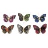 SET DI 12 FARFALLE CON PIUME CALAMITATE ARTIGIANALI DECORATIVE ADDOBBI COLORI MISTI